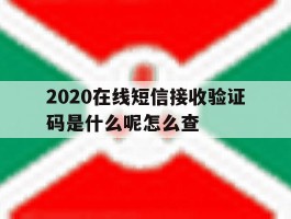 2020在线短信接收验证码是什么呢怎么查