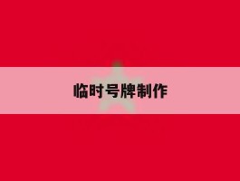 临时号牌制作