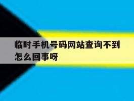 关于临时手机号码网站查询不到怎么回事呀的信息