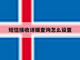 短信接收详细查询怎么设置