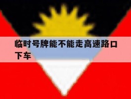 临时号牌能不能走高速路口下车