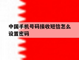 中国手机号码接收短信怎么设置密码
