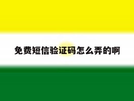 免费短信验证码怎么弄的啊