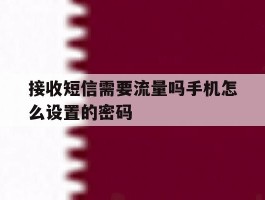 接收短信需要流量吗手机怎么设置的密码