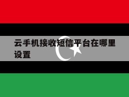 云手机接收短信平台在哪里设置