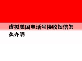 虚拟美国电话号接收短信怎么办呢的简单介绍