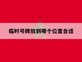 临时号牌放到哪个位置合适