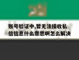 包含账号验证中,暂无法接收私信信息什么意思啊怎么解决的词条