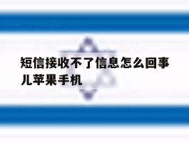 短信接收不了信息怎么回事儿苹果手机