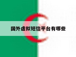 国外虚拟短信平台有哪些