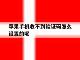 苹果手机收不到验证码怎么设置的呢