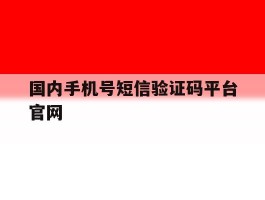 国内手机号短信验证码平台官网
