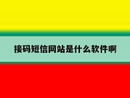 接码短信网站是什么软件啊
