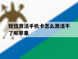 短信激活手机卡怎么激活不了呢苹果