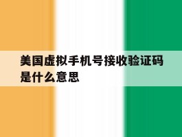 美国虚拟手机号接收验证码是什么意思