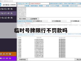 临时号牌限行不罚款吗
