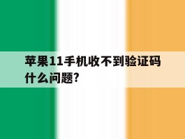 苹果11手机收不到验证码什么问题?