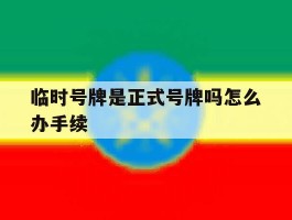 临时号牌是正式号牌吗怎么办手续