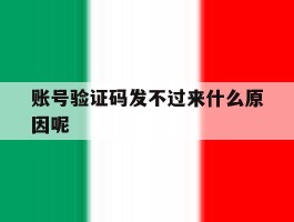 账号验证码发不过来什么原因呢