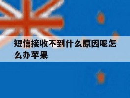 短信接收不到什么原因呢怎么办苹果