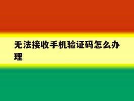 无法接收手机验证码怎么办理