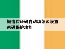短信验证码自动填怎么设置密码保护功能