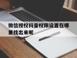 微信授权抖音权限设置在哪里找出来呢