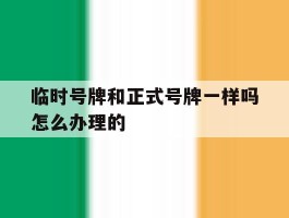 临时号牌和正式号牌一样吗怎么办理的