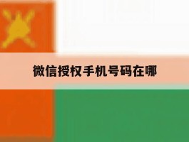 微信授权手机号码在哪