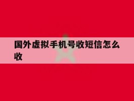 国外虚拟手机号收短信怎么收