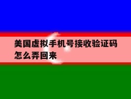 美国虚拟手机号接收验证码怎么弄回来