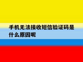 手机无法接收短信验证码是什么原因呢