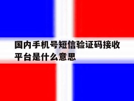 国内手机号短信验证码接收平台是什么意思