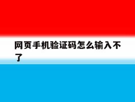 网页手机验证码怎么输入不了