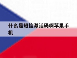 什么是短信激活码啊苹果手机