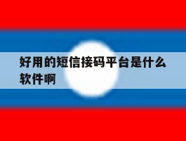好用的短信接码平台是什么软件啊