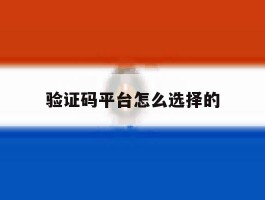 验证码平台怎么选择的