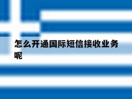 怎么开通国际短信接收业务呢