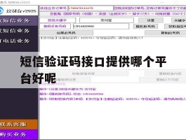 短信验证码接口提供哪个平台好呢
