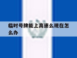 临时号牌能上高速么现在怎么办