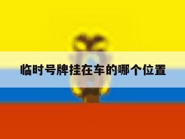临时号牌挂在车的哪个位置