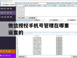 微信授权手机号管理在哪里设置的