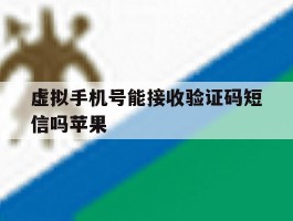 虚拟手机号能接收验证码短信吗苹果