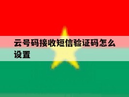 云号码接收短信验证码怎么设置
