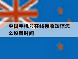 中国手机号在线接收短信怎么设置时间