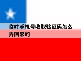 临时手机号收取验证码怎么弄回来的