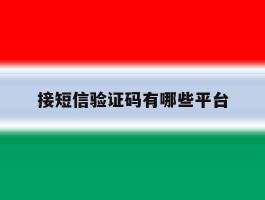 接短信验证码有哪些平台