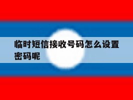 临时短信接收号码怎么设置密码呢