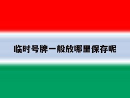 临时号牌一般放哪里保存呢