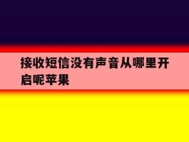 接收短信没有声音从哪里开启呢苹果